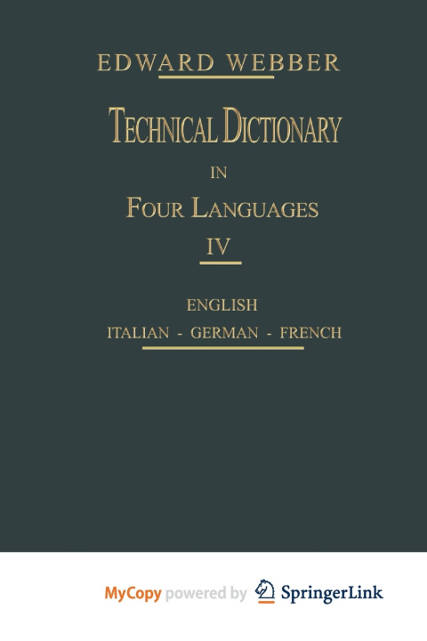 Carte Technical Dictionary Webber Eduard Webber