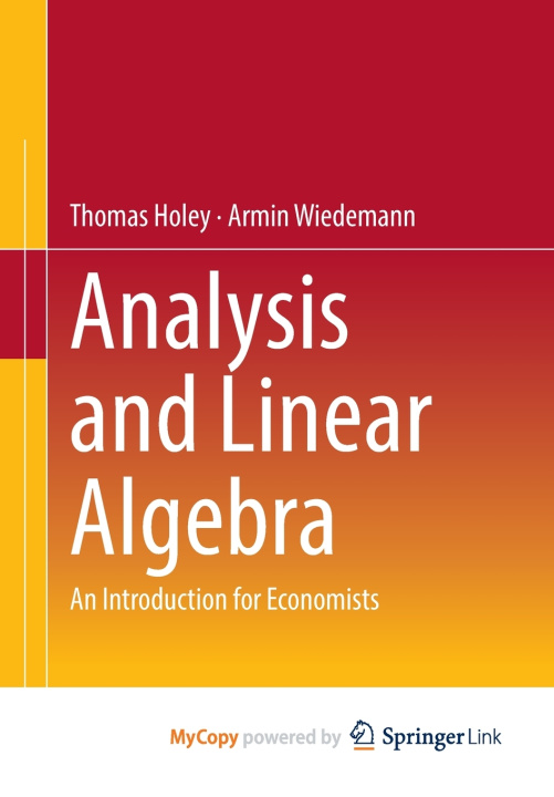 Knjiga Analysis and Linear Algebra Holey Thomas Holey