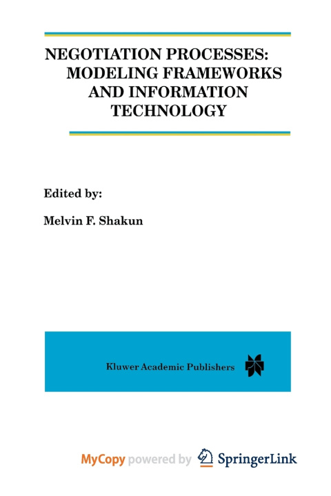 Book Negotiation Processes Melvin Shakun