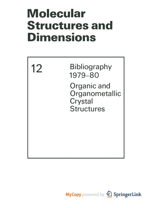 Knjiga Molecular Structures and Dimensions O. Kennard