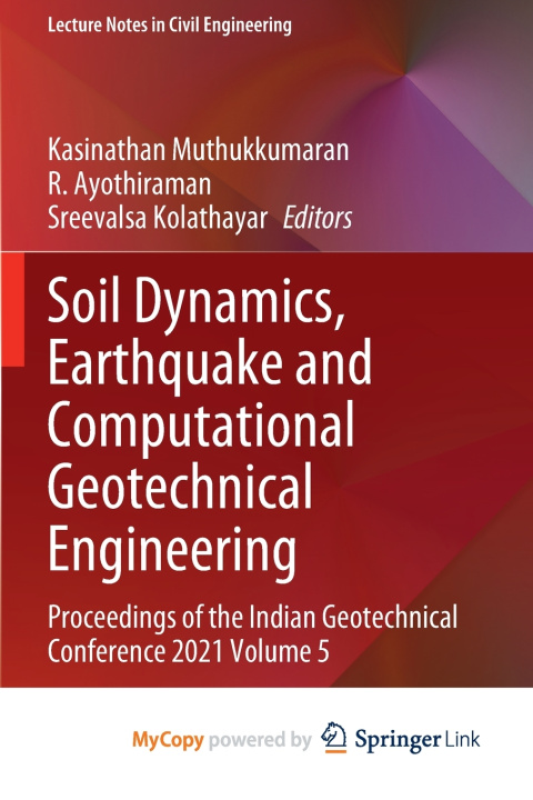 Boek Soil Dynamics, Earthquake and Computational Geotechnical Engineering Kasinathan Muthukkumaran