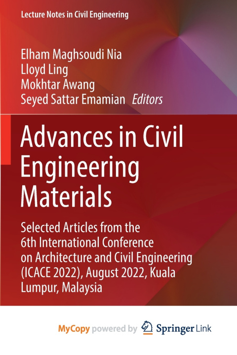 Carte Advances in Civil Engineering Materials Elham Maghsoudi Nia