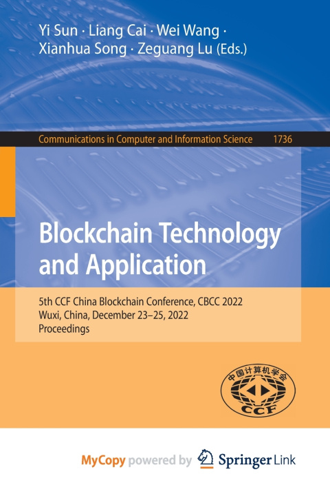 Book Blockchain Technology and Application Yi Sun