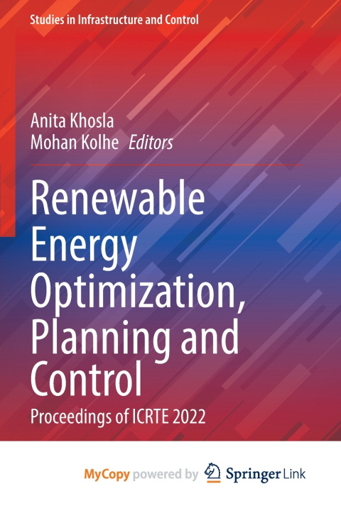 Buch Renewable Energy Optimization, Planning and Control Anita Khosla
