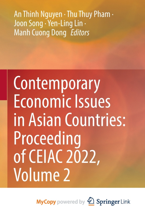 Livro Contemporary Economic Issues in Asian Countries An Thinh Nguyen