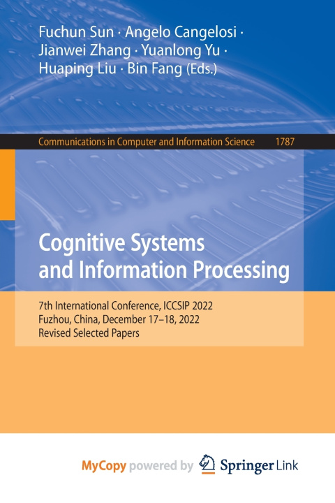 Knjiga Cognitive Systems and Information Processing Fuchun Sun