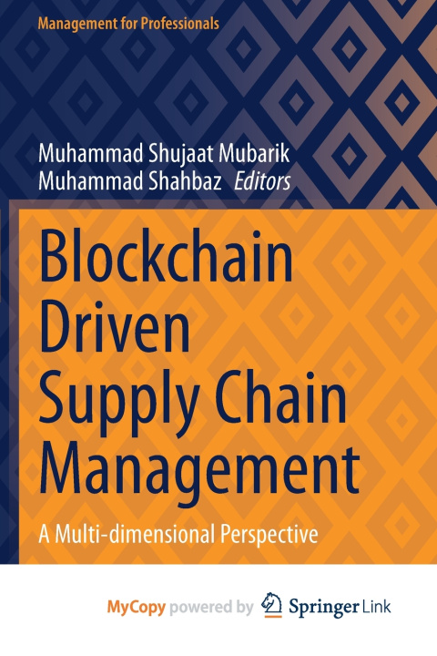 Book Blockchain Driven Supply Chain Management Muhammad Shujaat Mubarik