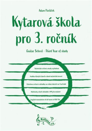 Kniha Kytarová škola pro 3. ročník Adam Pavlíček