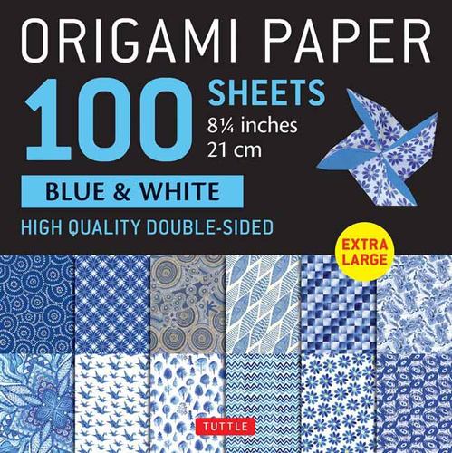Carte ORIGAMI PAPER 1OO SHEETS BLUE & WHITE TUTTLE