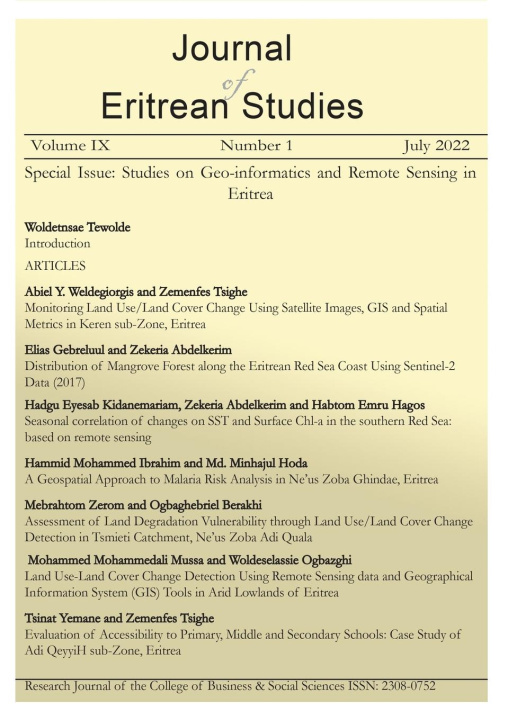 Kniha JOURNAL OF ERITREAN STUDIES [VOL. IX NO. 1, 2022] 
