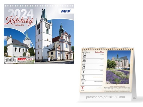 Kalendář/Diář Mini Katolický 2024 - stolní kalendář 