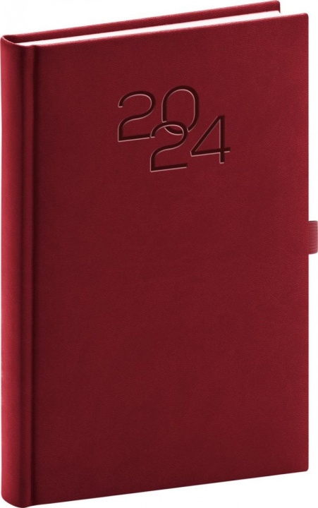 Calendar/Diary Diář 2024: Vivella Classic - vínový, denní, 15 × 21 cm 
