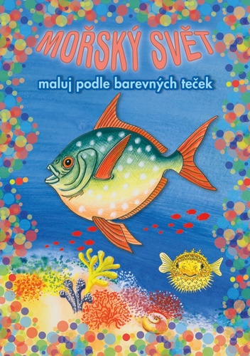 Knjiga Maluj podle barevných teček + MAXI voskovka Mořský svět 