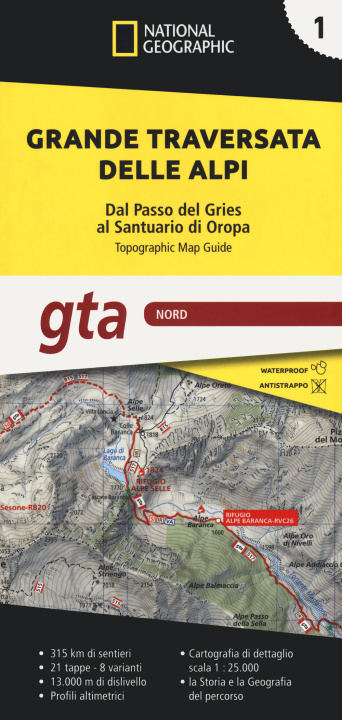 Carte Grande traversata delle Alpi 1:25.000 