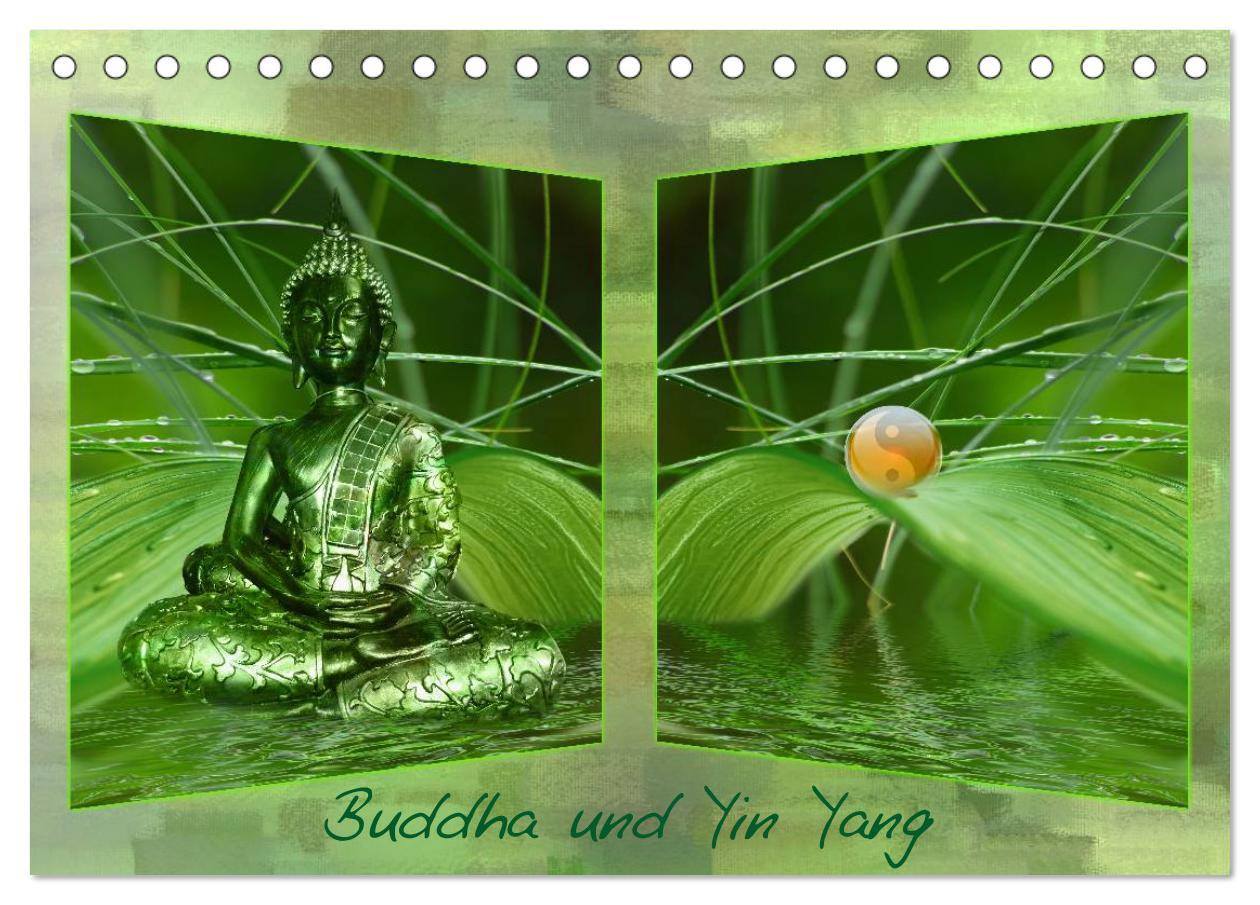 Naptár/Határidőnapló Buddha und Yin Yang (Tischkalender 2024 DIN A5 quer), CALVENDO Monatskalender 