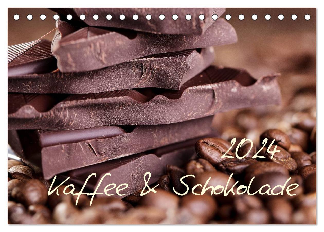 Kalendář/Diář Kaffee & Schokolade (Tischkalender 2024 DIN A5 quer), CALVENDO Monatskalender 
