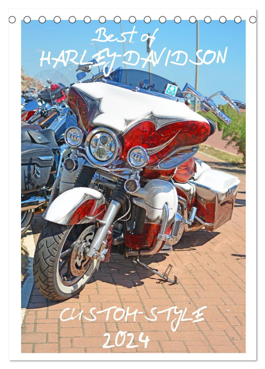 Naptár/Határidőnapló Best of Harley-Davidson Custom-Style 2024 (Tischkalender 2024 DIN A5 hoch), CALVENDO Monatskalender 