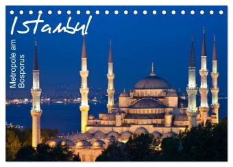 Naptár/Határidőnapló Istanbul - Metropole am Bosporus (Tischkalender 2024 DIN A5 quer), CALVENDO Monatskalender 