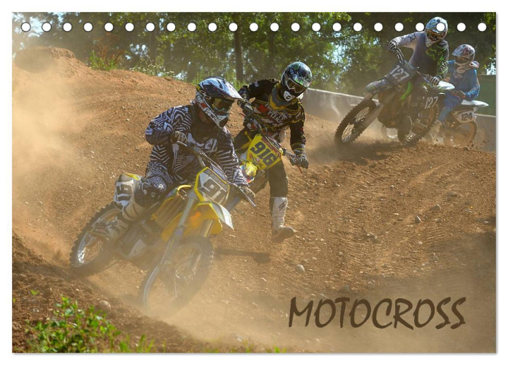 Calendar / Agendă Motocross (Tischkalender 2024 DIN A5 quer), CALVENDO Monatskalender 