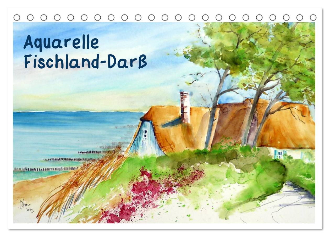 Calendar / Agendă Aquarelle - Fischland-Darß (Tischkalender 2024 DIN A5 quer), CALVENDO Monatskalender 