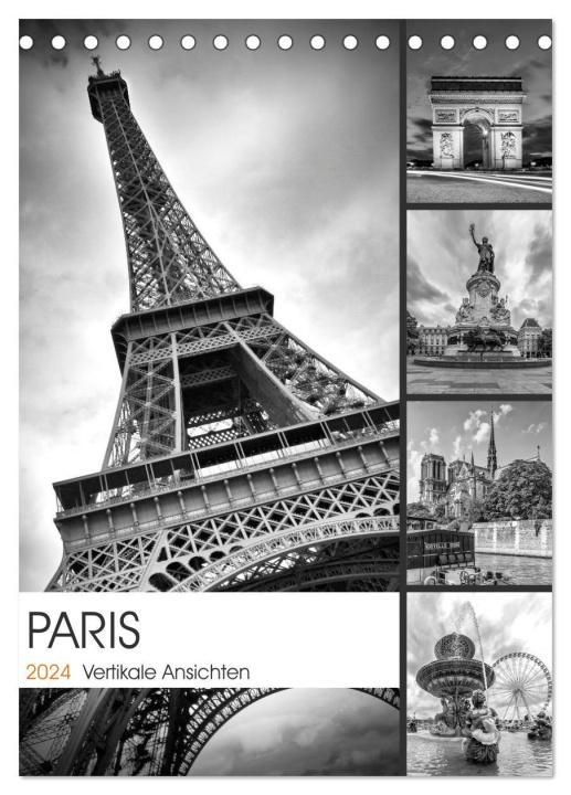 Naptár/Határidőnapló PARIS Vertikale Ansichten (Tischkalender 2024 DIN A5 hoch), CALVENDO Monatskalender 