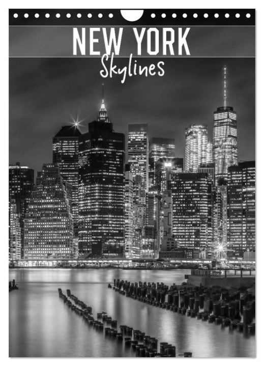 Calendar / Agendă NEW YORK Skylines (Wandkalender 2024 DIN A4 hoch), CALVENDO Monatskalender 