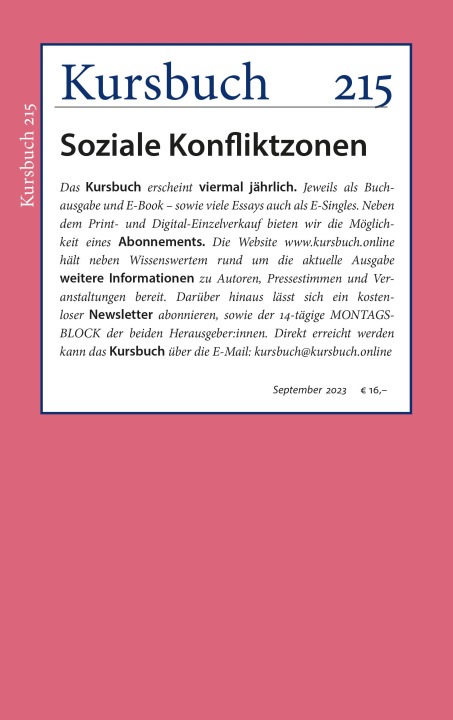 Libro Kursbuch 215 Peter Felixberger