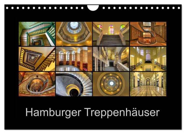 Kalender/Terminbuch Hamburger Treppenhäuser (Wandkalender 2024 DIN A4 quer), CALVENDO Monatskalender 