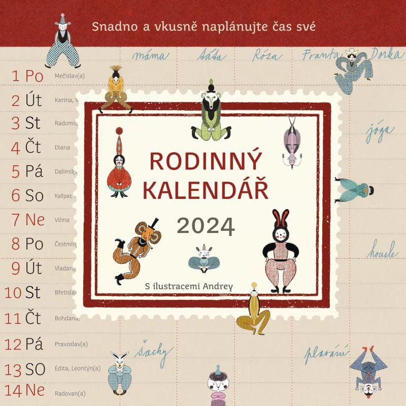 Календар/тефтер Rodinný kalendář 2024 Andrea Tachezy