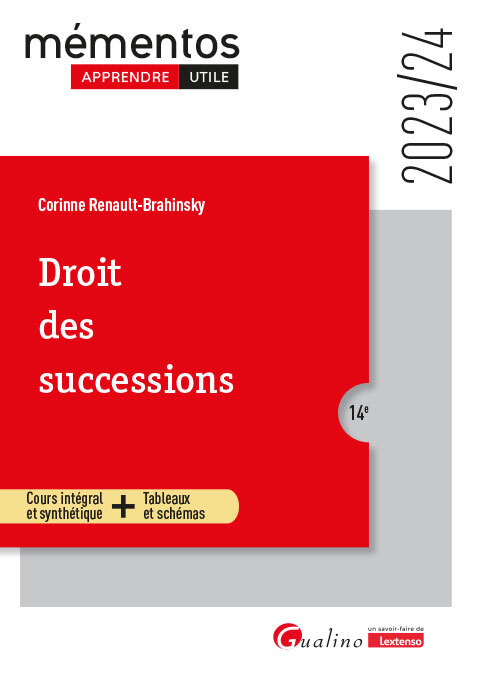 Kniha Droit des successions, 14ème édition Renault-Brahinsky