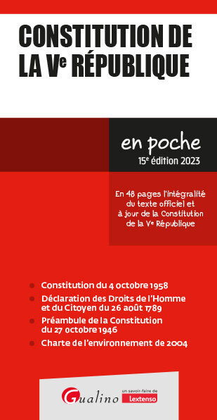 Carte Constitution de la Ve République, 15ème édition 