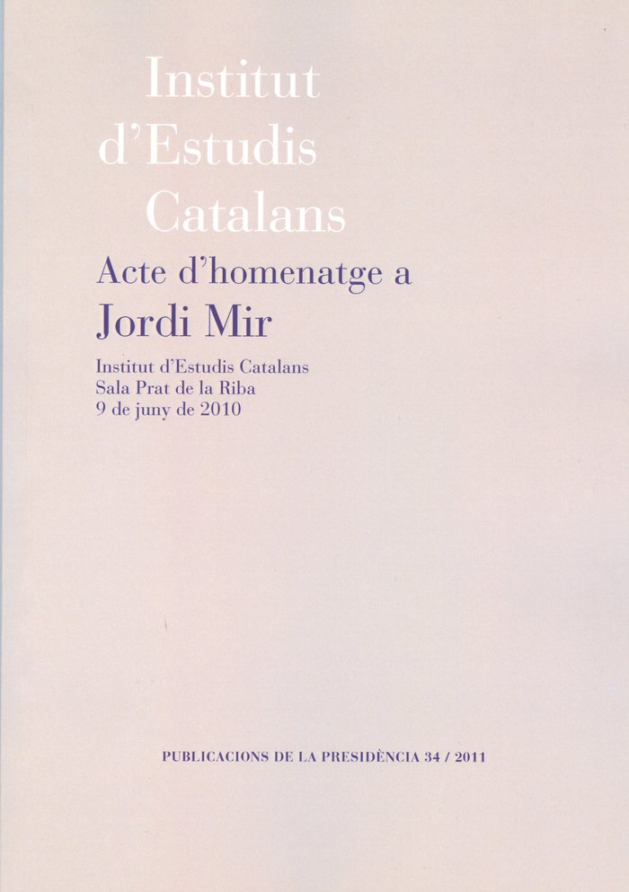 Buch ACTE D'HOMENATGE A JORDI MIR GINER