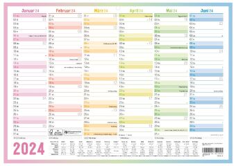 Naptár/Határidőnapló Tafelkalender Premium 2024 A4 [Rainbow] Andreas Reiter