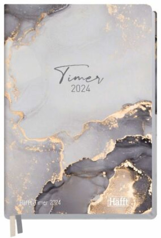 Häfft-Timer 2024 A5 - Jugendkalender [Grey Marble] EM, Calendar/Diary  calendar