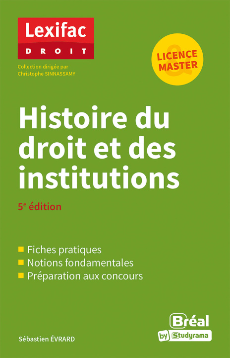 Kniha Histoire du droit et des institutions Évrard