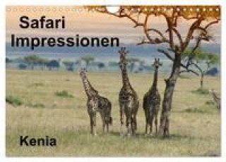 Naptár/Határidőnapló Safari Impressionen / Kenia (Wandkalender 2024 DIN A4 quer), CALVENDO Monatskalender 