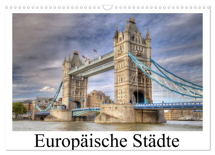 Naptár/Határidőnapló Europäische Städte (Wandkalender 2024 DIN A3 quer), CALVENDO Monatskalender 