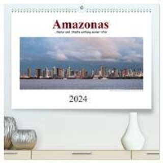 Calendar/Diary Amazonas, eine Reise entlang seiner Ufer (hochwertiger Premium Wandkalender 2024 DIN A2 quer), Kunstdruck in Hochglanz 