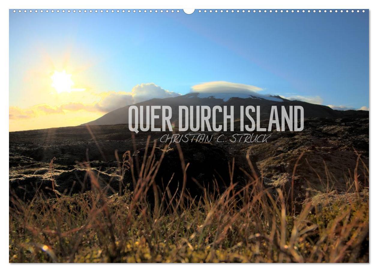 Naptár/Határidőnapló Quer durch Island (Wandkalender 2024 DIN A2 quer), CALVENDO Monatskalender 