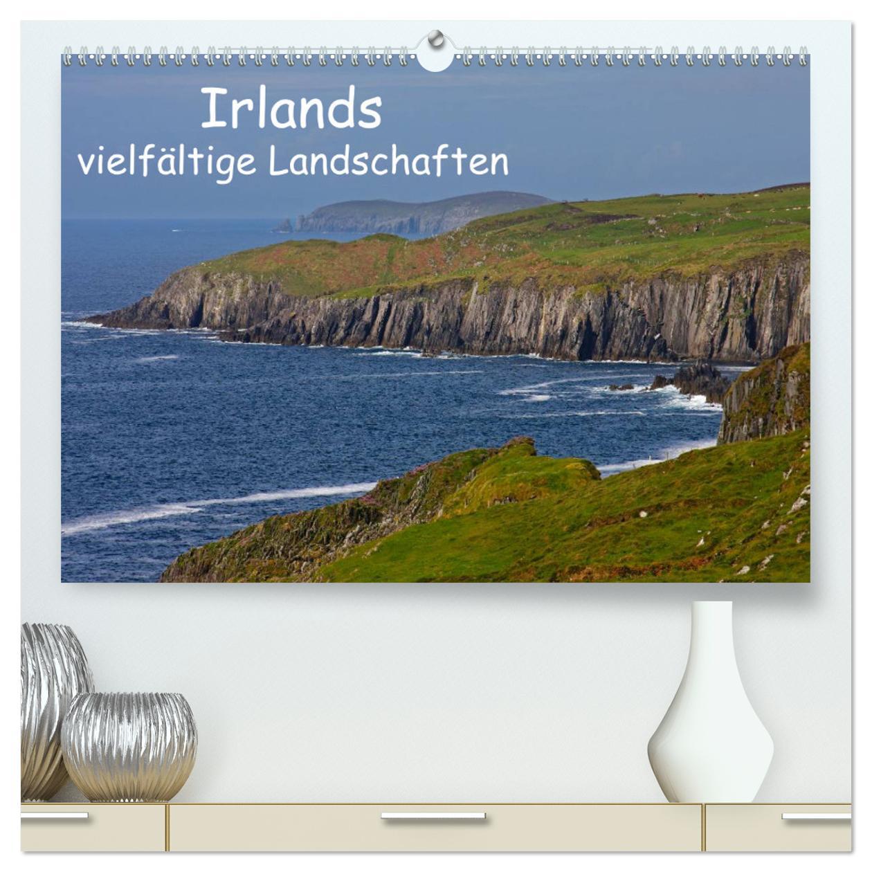 Календар/тефтер Irlands vielfältige Landschaften (hochwertiger Premium Wandkalender 2024 DIN A2 quer), Kunstdruck in Hochglanz 