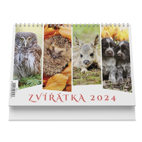 Naptár/Határidőnapló Zvířátka 2024 - stolní kalendář 