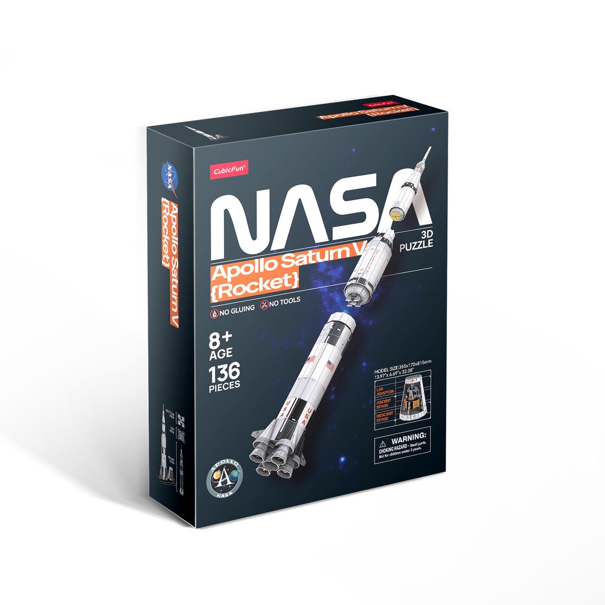 Gra/Zabawka Puzzle 3D. Apollo Saturn V Rocket DS1059H 