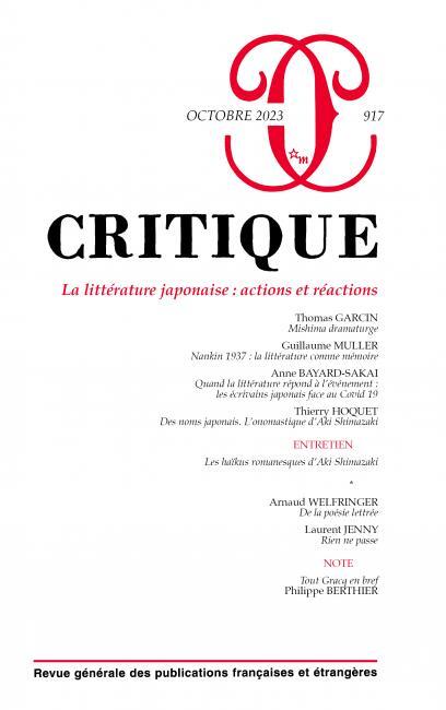 Könyv Critique 917 