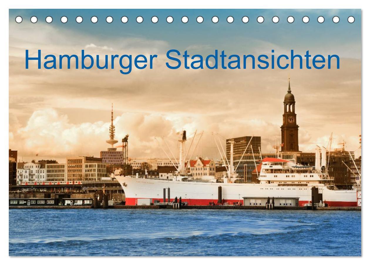 Kalendář/Diář Hamburger Stadtansichten (Tischkalender 2024 DIN A5 quer), CALVENDO Monatskalender 