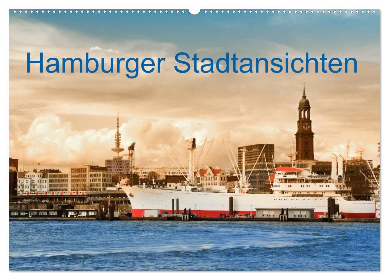 Kalendář/Diář Hamburger Stadtansichten (Wandkalender 2024 DIN A2 quer), CALVENDO Monatskalender 