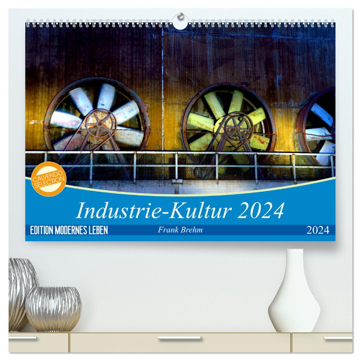 Naptár/Határidőnapló Industrie-Kultur 2024 (hochwertiger Premium Wandkalender 2024 DIN A2 quer), Kunstdruck in Hochglanz 