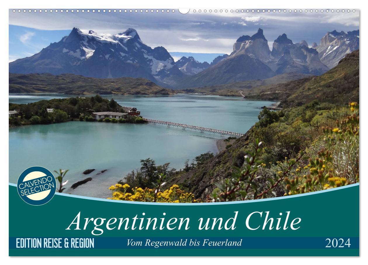 Kalendář/Diář Argentinien und Chile - vom Regenwald bis Feuerland (Wandkalender 2024 DIN A2 quer), CALVENDO Monatskalender 