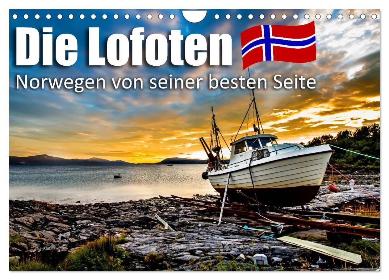 Naptár/Határidőnapló Die Lofoten - Norwegen von seiner besten Seite (Wandkalender 2024 DIN A4 quer), CALVENDO Monatskalender 