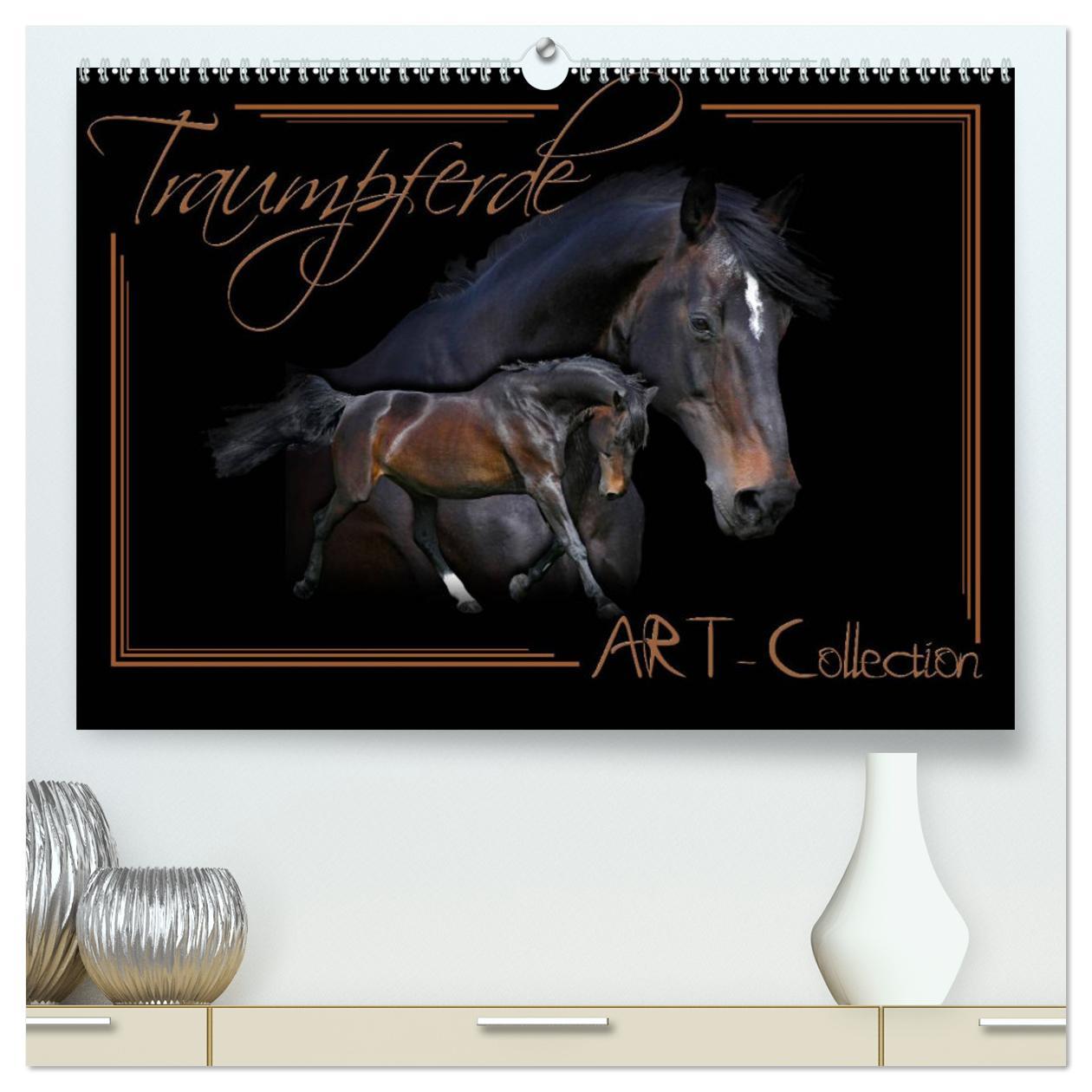 Calendar/Diary Traumpferde-ART-Collection (hochwertiger Premium Wandkalender 2024 DIN A2 quer), Kunstdruck in Hochglanz 