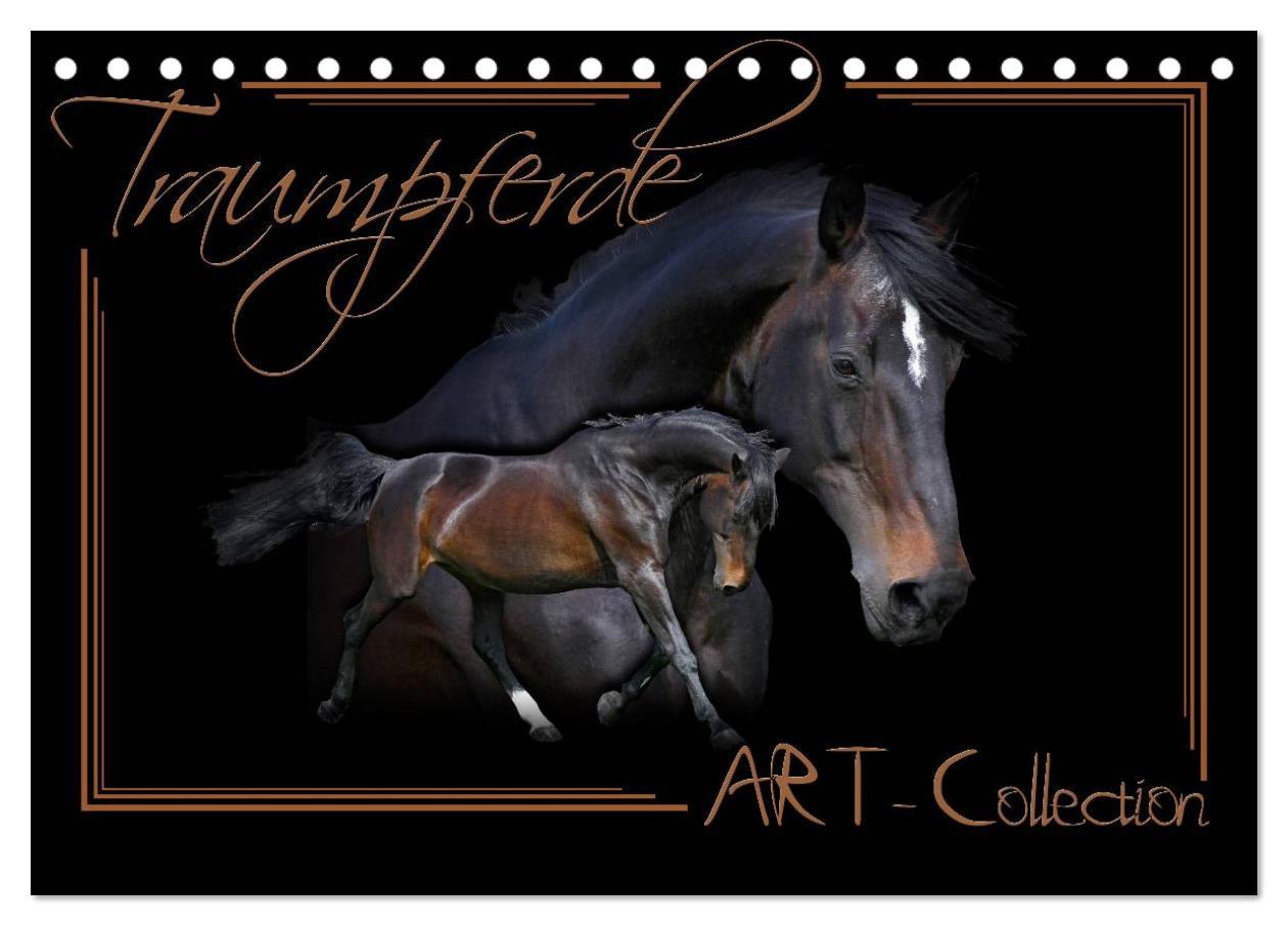 Calendar / Agendă Traumpferde-ART-Collection (Tischkalender 2024 DIN A5 quer), CALVENDO Monatskalender 